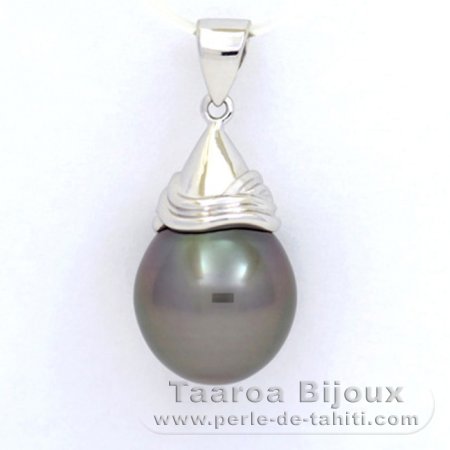 Pingente em Ouro branco 18K e 1 Prola do Tahiti Semi-Barroca B 12.4 mm