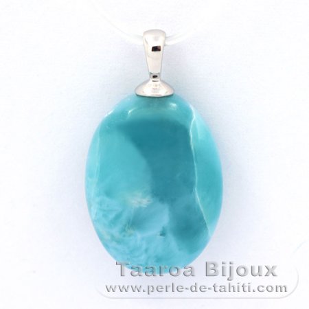 Pingente em Prata e 1 Larimar - 20 x 14.5 x 7.7 mm - 3.75 gr