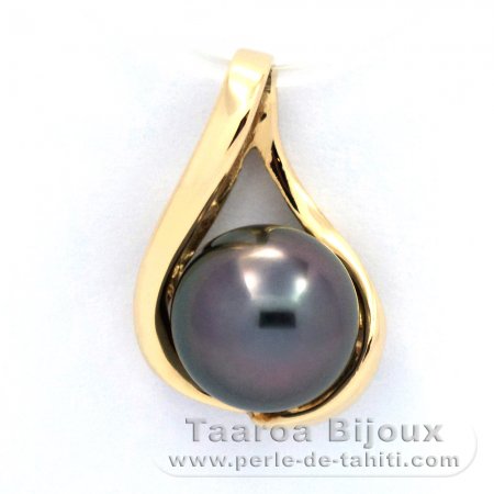 Pingente em Gold 14k e 1 Prola Tahiti Redonda B 8.3 mm