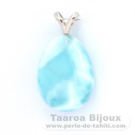 Pingente em Prata e 1 Larimar - 20 x 15 x 8 mm - 4.2 gr