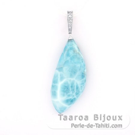 Pingente em Prata e 1 Larimar - 38 x 17 x 9 mm - 9 gr