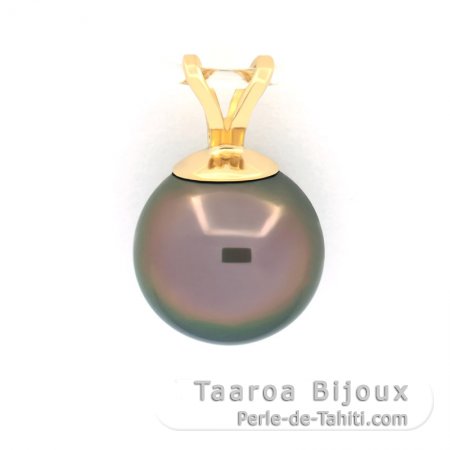 Pingente em Ouro 18K e 1 Prola Tahiti Redonda B 9.4 mm