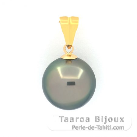 Pingente em Ouro 18K e 1 Prola Tahiti Redonda B 10.4 mm