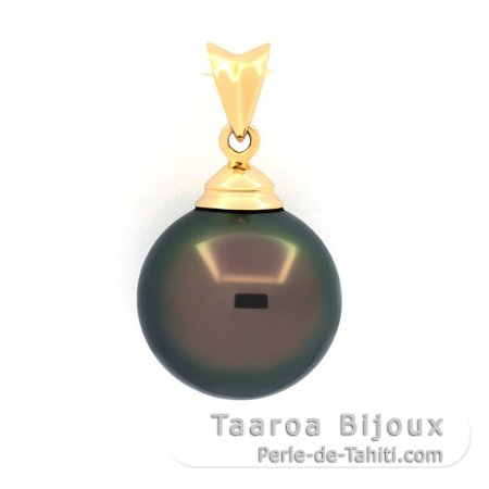 Pingente em Ouro 18K e 1 Prola Tahiti Redonda B 12.5 mm