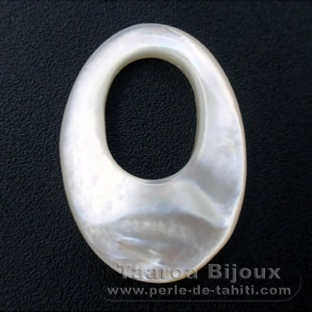 Forma oval em madreprola - 28 x 20 x 4.2 mm