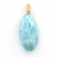 Pingente em Ouro 18K e 1 Larimar - 25.5 x 13 x 7.5 mm - 3.97 gr