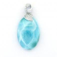 Pingente em Prata e 1 Larimar - 28 x 19.5 x 8.8 mm - 7.8 gr