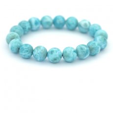 Pulseira de 18 Prolas de Larimar - 11 a 11.2 mm - 16 cm - 35.5 gr