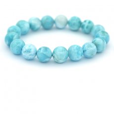 Pulseira de 17 Prolas de Larimar - 11.6 a 12.1 mm - 16 cm - 41.5 gr