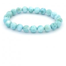 Pulseira de 22 prolas de Larimar - 8 a 8.4 mm - 16 cm - 17.8 gr