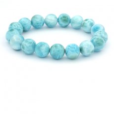 Pulseira de 17 Prolas de Larimar - 11.7 a 12.2 mm - 17 cm - 41.3 gr